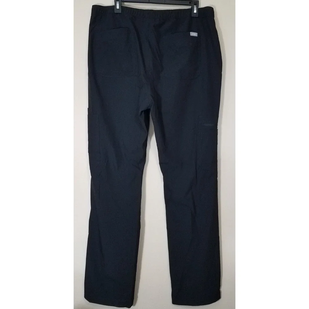 Figs Cargo Scrub‎ Pants Men size Large Straight Leg Pockets Black Button Front